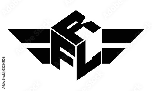 RFL three letter gaming logo design vector template. photo