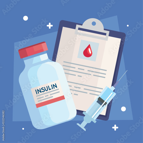 insulin vial with clipboard