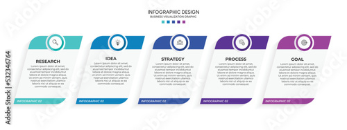 Steps business data visualization timeline process infographic template design with icons