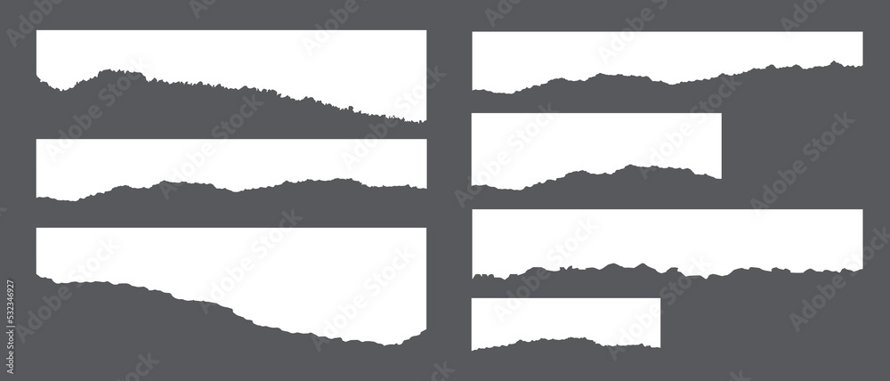 Torn sheets of paper. Torn paper strips set.
Torn sheets of paper. Torn paper strips set.