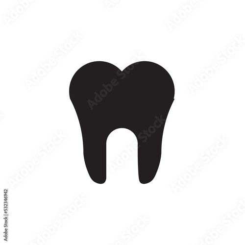 Graphic flat tooth icon for your design and website
