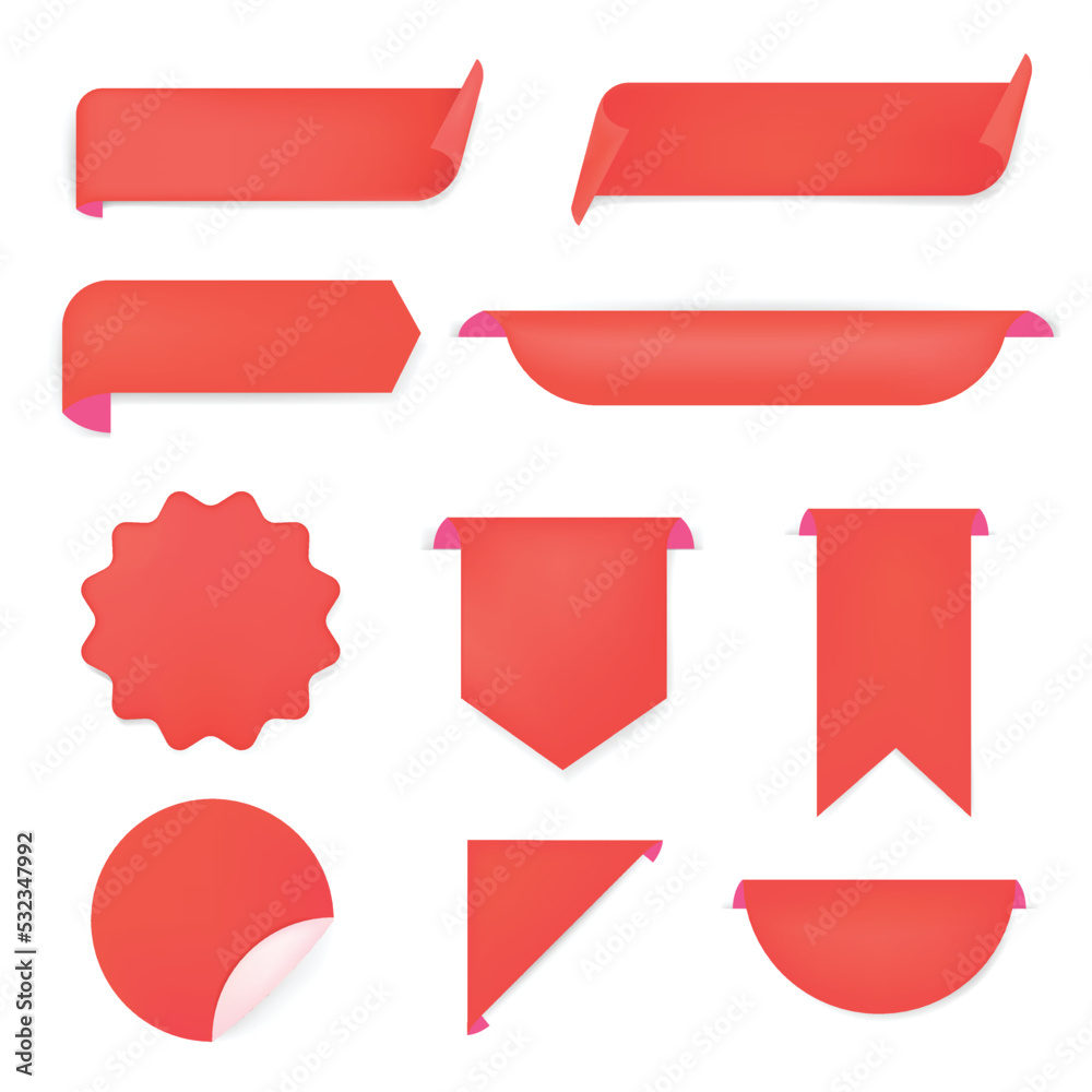banner sticker, blank vector simple clipart set banner sticker, blank vector simple clipart set