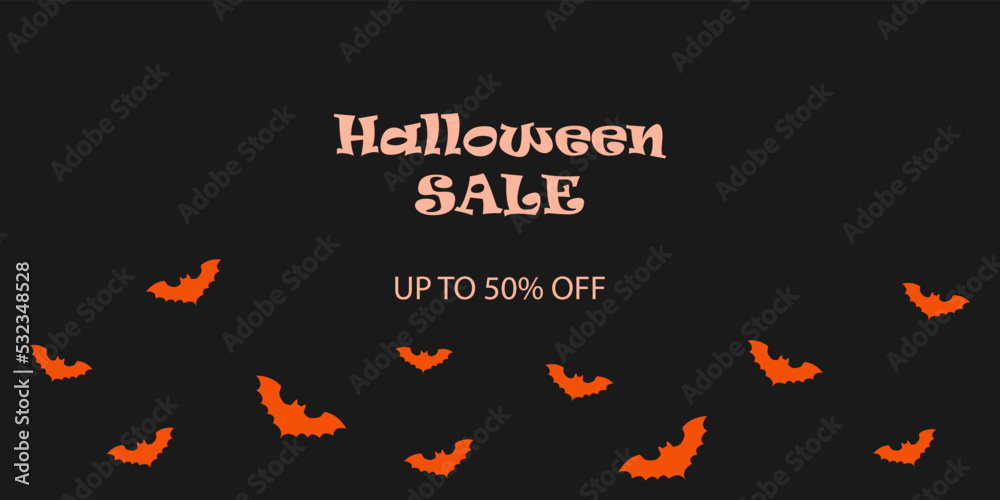 Banner with bats for Halloween sale