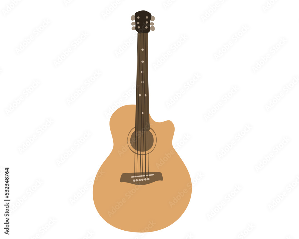 Fototapeta premium Electroacoustic guitar. Flat vector illustration