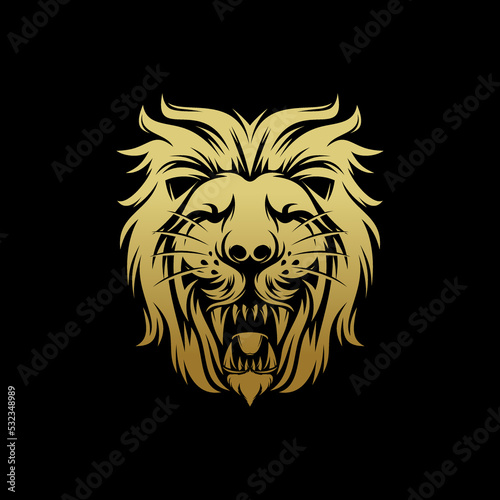 Fototapeta Naklejka Na Ścianę i Meble -  Lion king logo design vector template