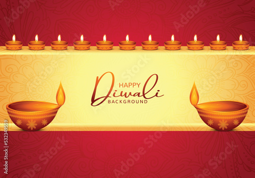 Happy diwali diya lamps holiday card celebration poster backgrou