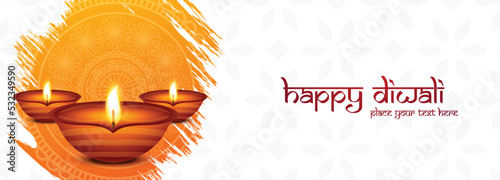 Happy diwali indian religious festival classic banner background