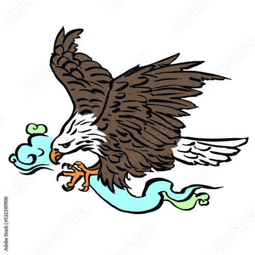 eagle in the sky vector for card  illustration background