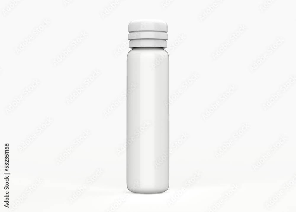 Glossy Bottle Mockup Isolated On White Background. 3d illustration Glossy Bottle Mockup Isolated On White Background. 3d illustration