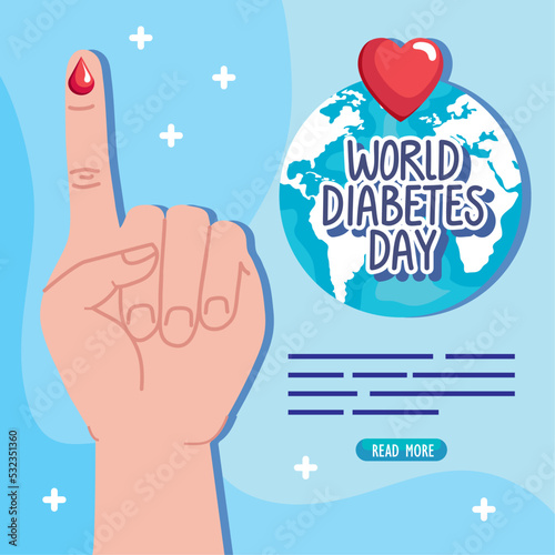 diabetes day lettering with earth