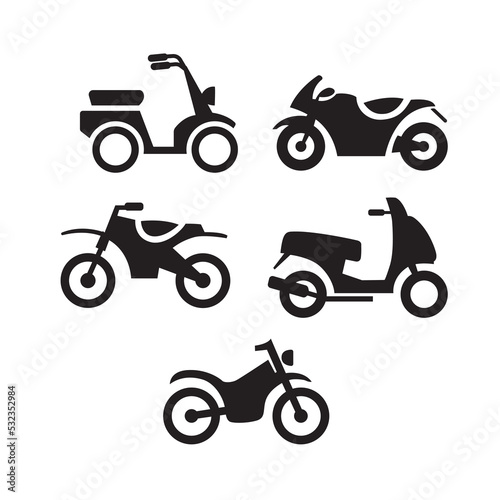 set of motorcycle icon symbol sign vector illustration logo template Isolated for any purpose