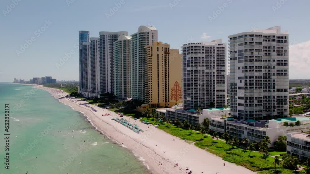 Aerial Sunny Isles Beach skyline in Sunny Isles, Florida Drone Aerial Sunny Isles Beach skyline in Sunny Isles, Florida Drone