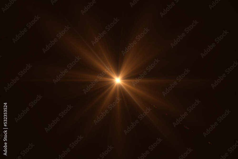 Natural, Sun flare on the black background