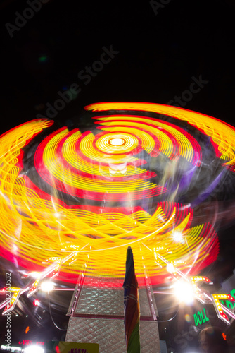 Long exposure of carnival rides