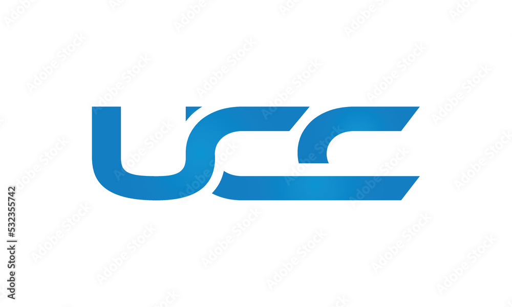 UCC monogram linked letters, creative typography logo icon UCC monogram linked letters, creative typography logo icon