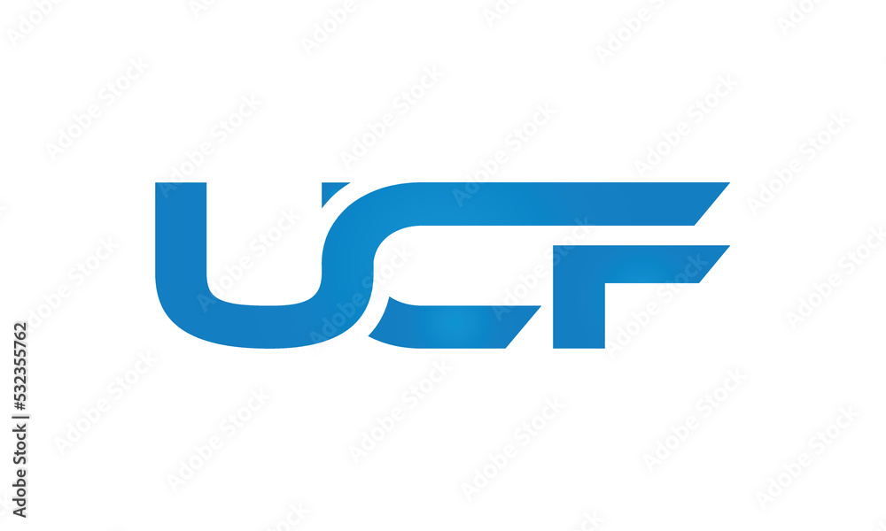 UCF monogram linked letters, creative typography logo icon UCF monogram linked letters, creative typography logo icon