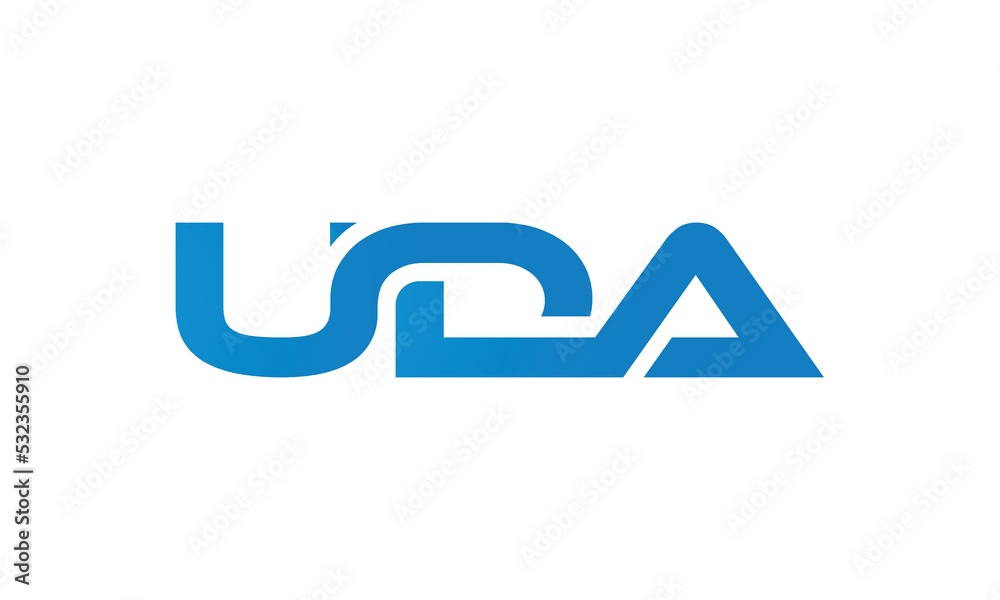 UDA monogram linked letters, creative typography logo icon UDA monogram linked letters, creative typography logo icon
