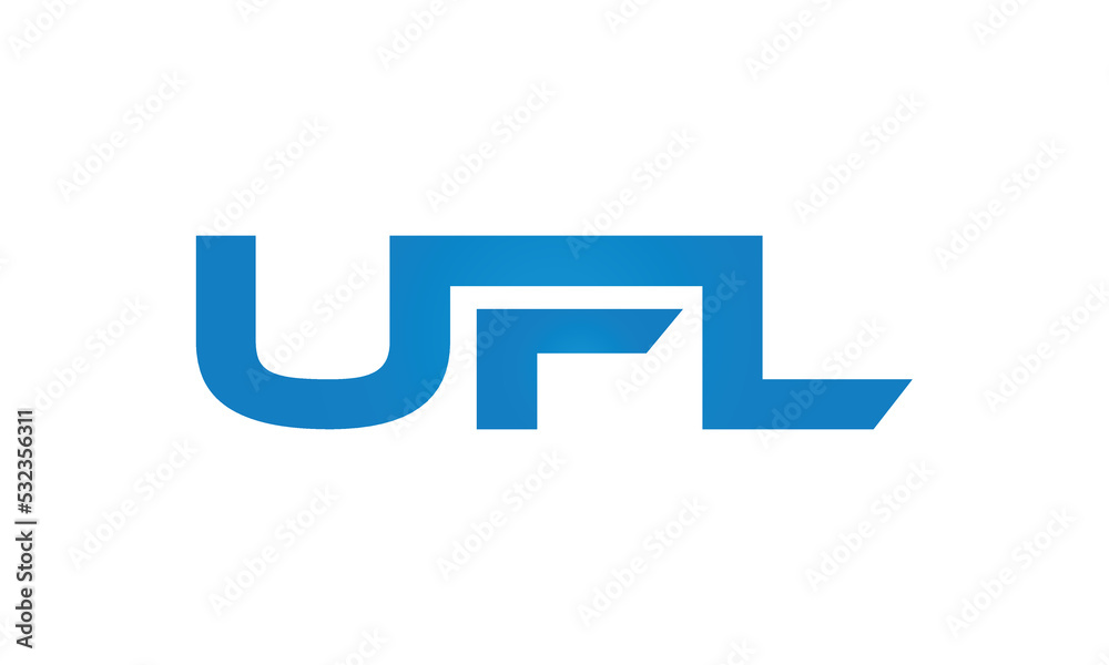 UFL monogram linked letters, creative typography logo icon UFL monogram linked letters, creative typography logo icon