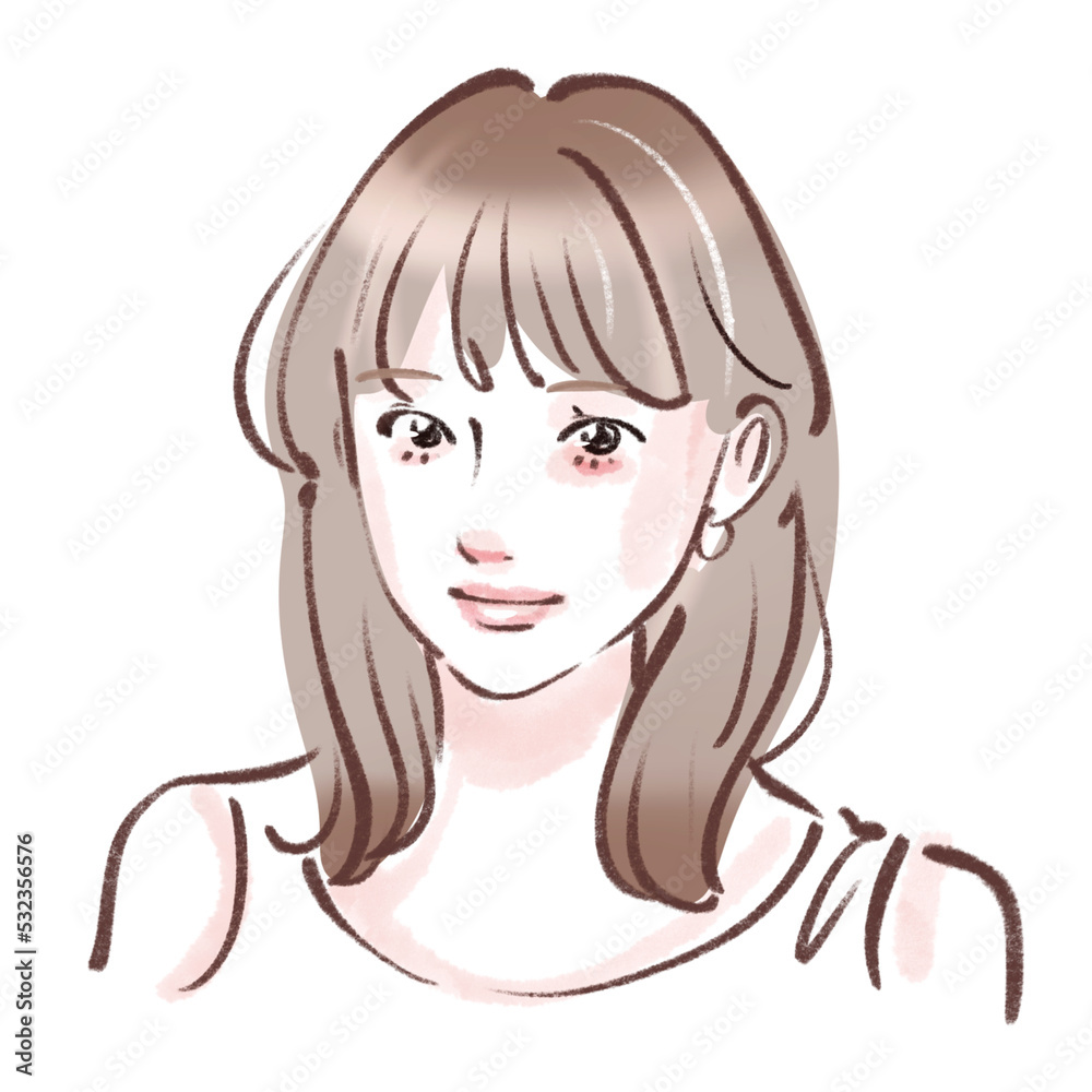 hand drawn natural female illustration hand drawn natural female illustration