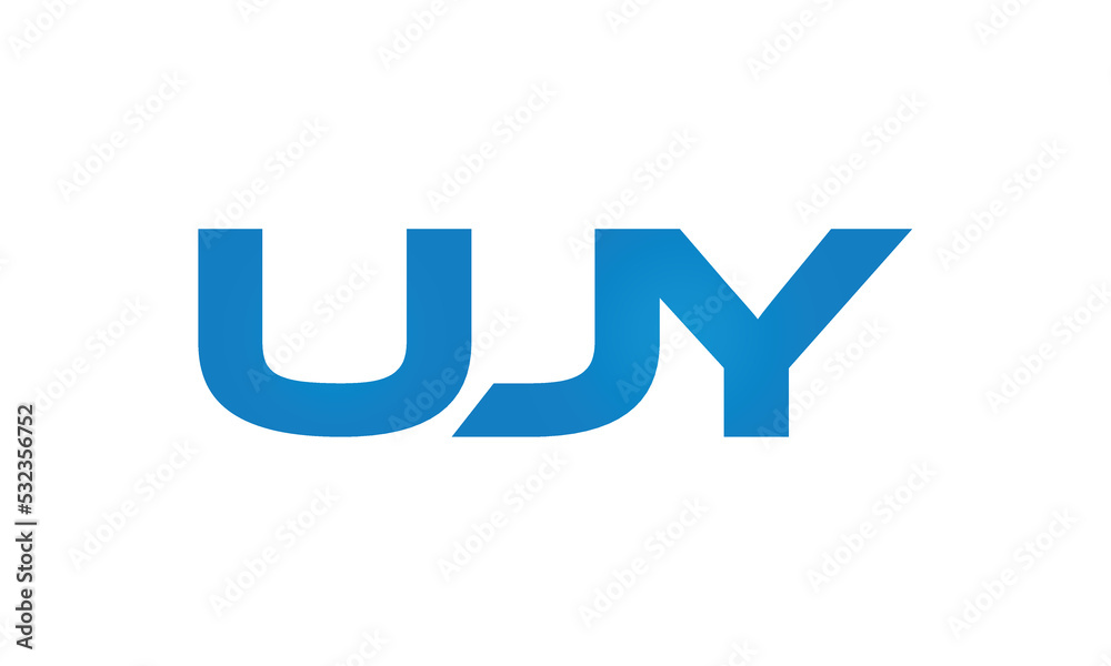 UJY monogram linked letters, creative typography logo icon UJY monogram linked letters, creative typography logo icon