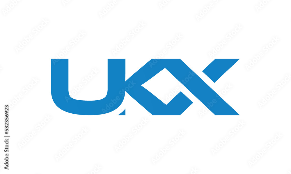 UKX monogram linked letters, creative typography logo icon UKX monogram linked letters, creative typography logo icon