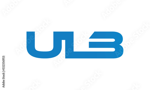 ULB monogram linked letters, creative typography logo icon