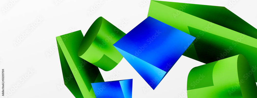 Metallic 3d shape vector geometric background. Trendy techno business template for wallpaper, banner, background or landing Metallic 3d shape vector geometric background. Trendy techno business template for wallpaper, banner, background or landing