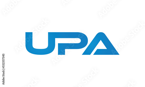 UPA monogram linked letters, creative typography logo icon