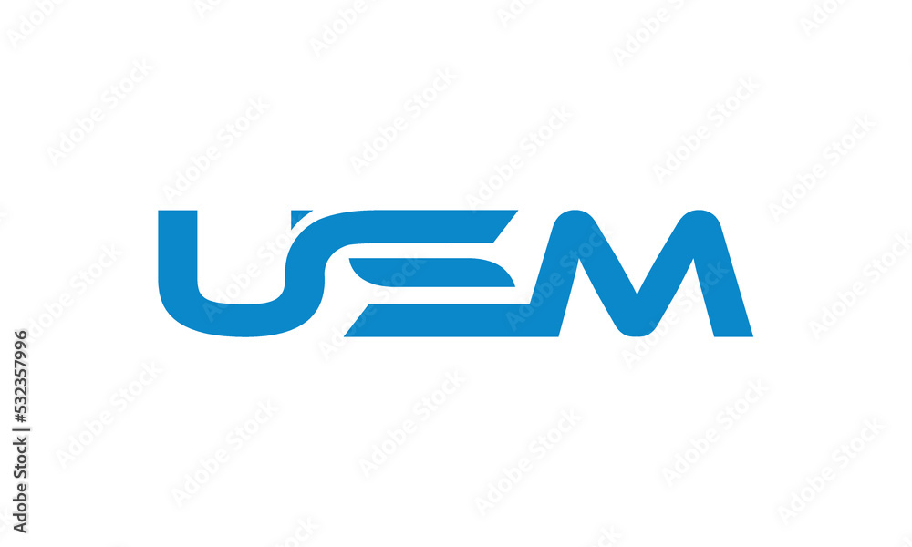 USM monogram linked letters, creative typography logo icon