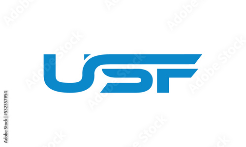 USF monogram linked letters, creative typography logo icon