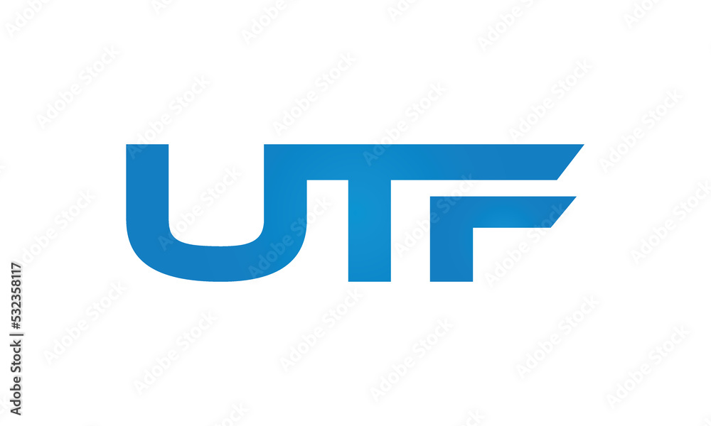 UTF monogram linked letters, creative typography logo icon UTF monogram linked letters, creative typography logo icon