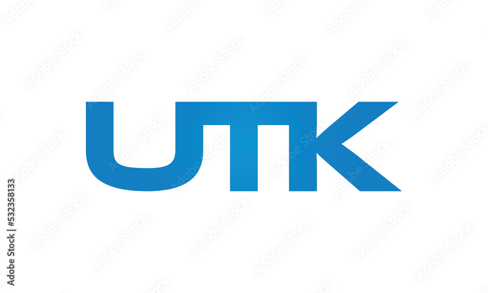 UTK monogram linked letters, creative typography logo icon