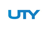 UTY monogram linked letters, creative typography logo icon
