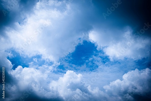 blue sky white clouds overcast nature is beautiful