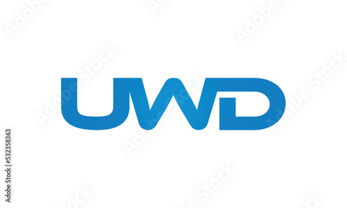 UWD monogram linked letters, creative typography logo icon