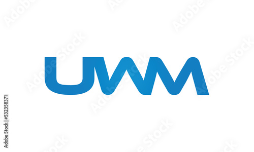 UWM monogram linked letters, creative typography logo icon