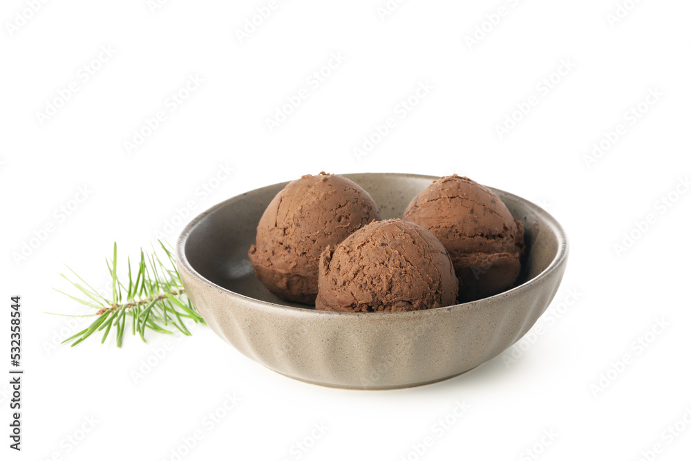 Concept of delicious food, ice cream, isolated on white background Concept of delicious food, ice cream, isolated on white background