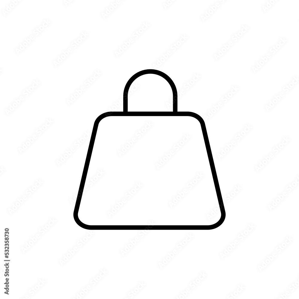 Graphic flat tote bag icon for your design and website Graphic flat tote bag icon for your design and website