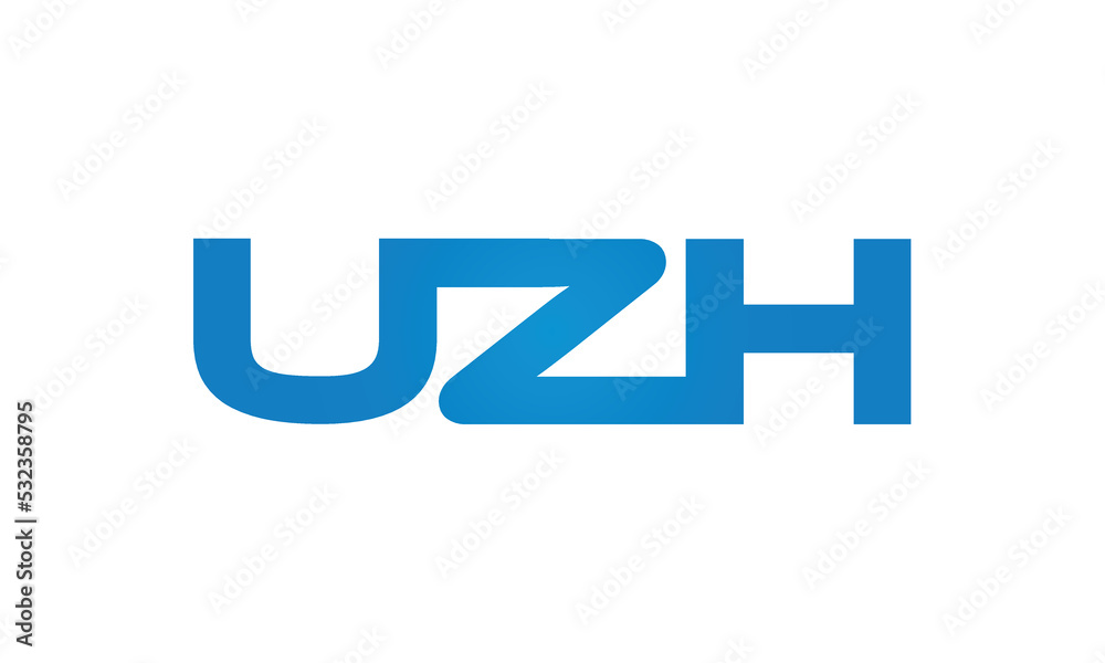 UZH monogram linked letters, creative typography logo icon UZH monogram linked letters, creative typography logo icon