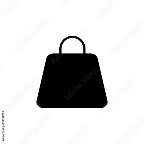 Graphic flat tote bag icon for your design and website