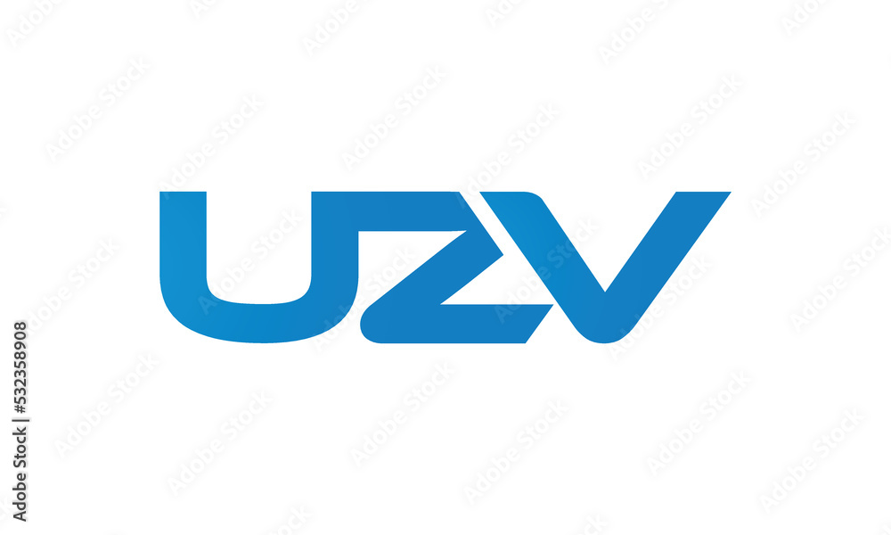 UZV monogram linked letters, creative typography logo icon UZV monogram linked letters, creative typography logo icon