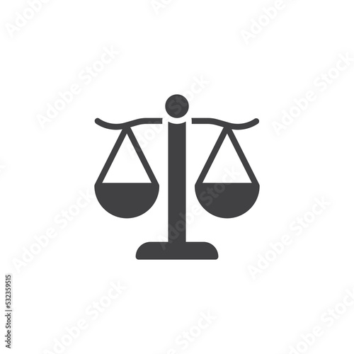 Justice scales vector icon