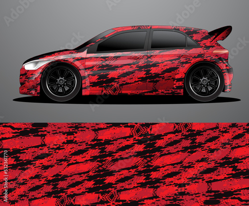 Rally car decal graphic wrap vector  abstract background