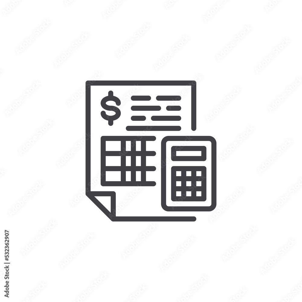 Budget planning line icon Budget planning line icon