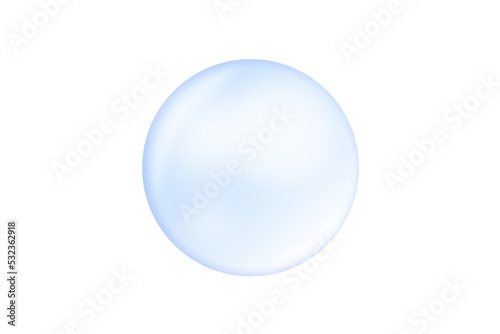 Blue collagen bubble isolated on white background with clipping path. Water serum droplet for cosmetic, beauty and spa concept.