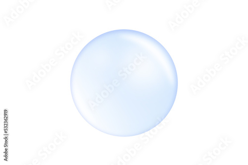 Blue collagen bubble isolated on white background with clipping path. Water serum droplet for cosmetic, beauty and spa concept.