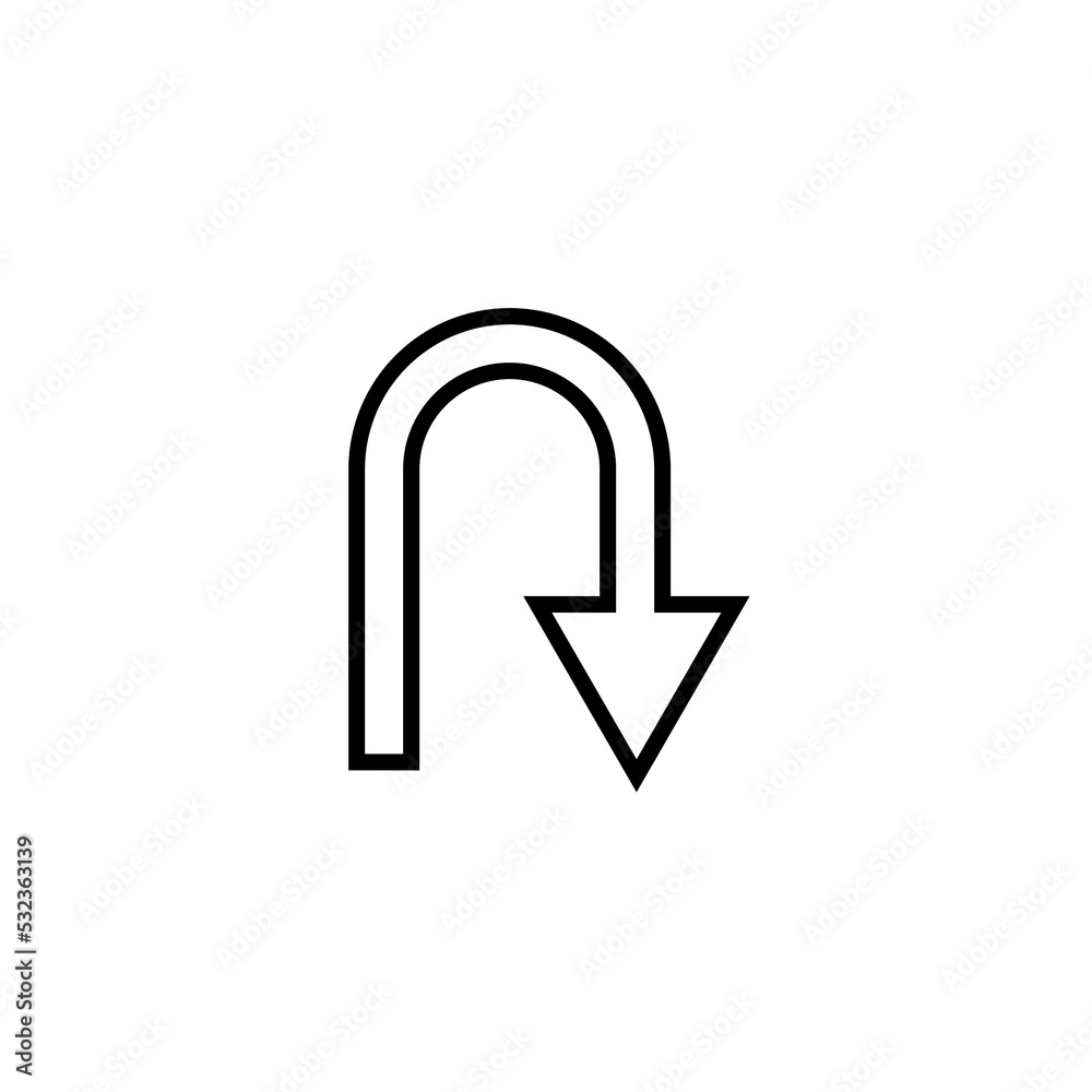 Graphic flat turn around icon for your design and website Graphic flat turn around icon for your design and website