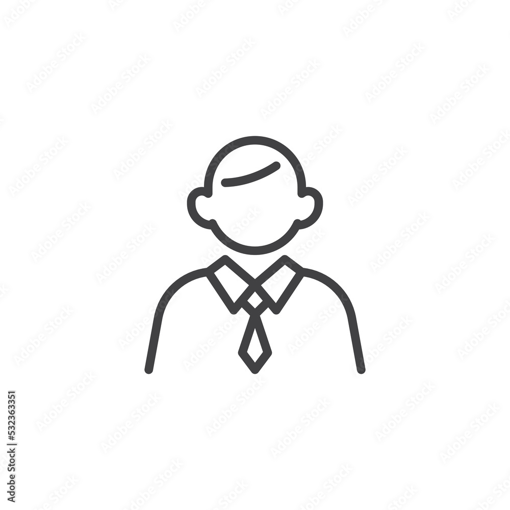 Businessman avatar line icon