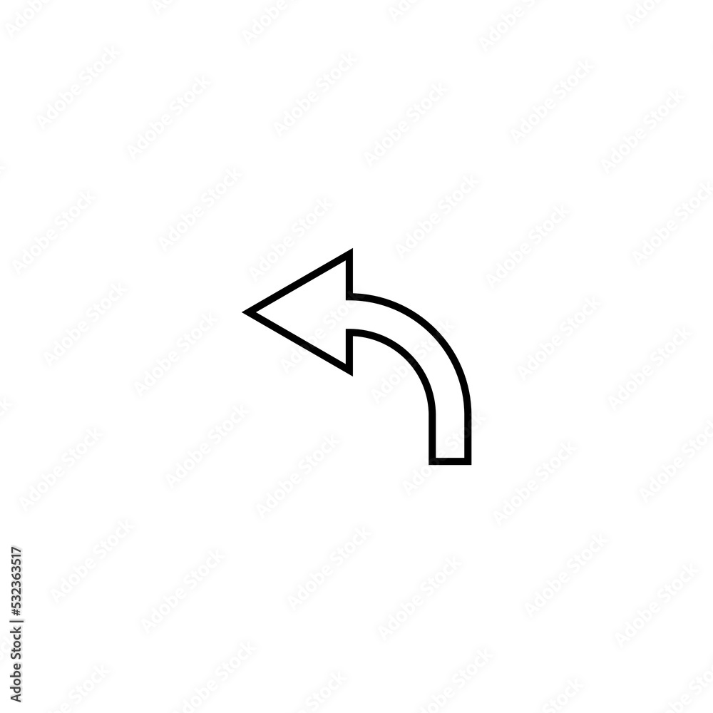 Graphic flat left icon for your design and website