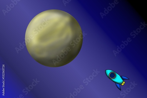 to the unidentified planet on the space